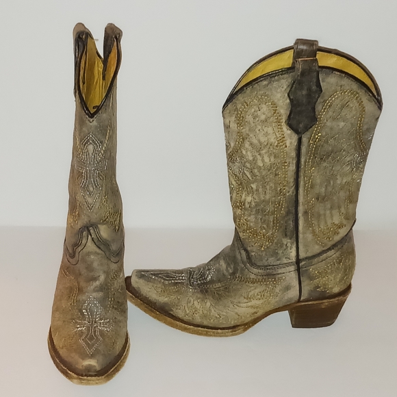 Corral Teens Cowgirl Boots, 3 1/2 Teen, EUC - Picture 2 of 11